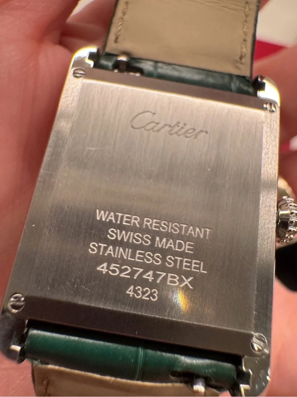 Cartier Tank Louis Watch w/ Green Dial and Strap
